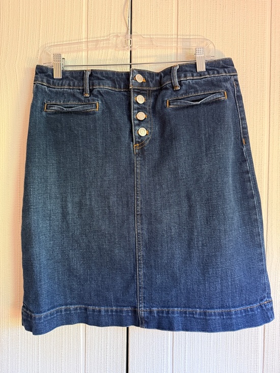 Talbots Dresses & Skirts - Talbots Dark Blue Button-Front Denim Mini Skirt